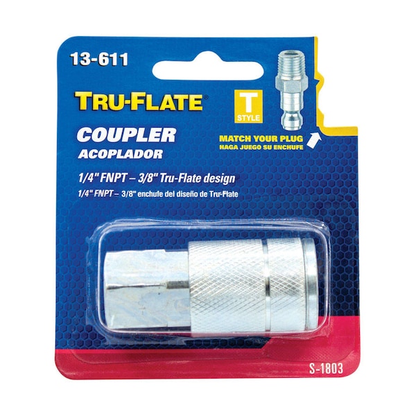 Tru-Flate Tru-Flate Brass Quick Change Coupler 1/4 in. Female 1 pc 13611 - main